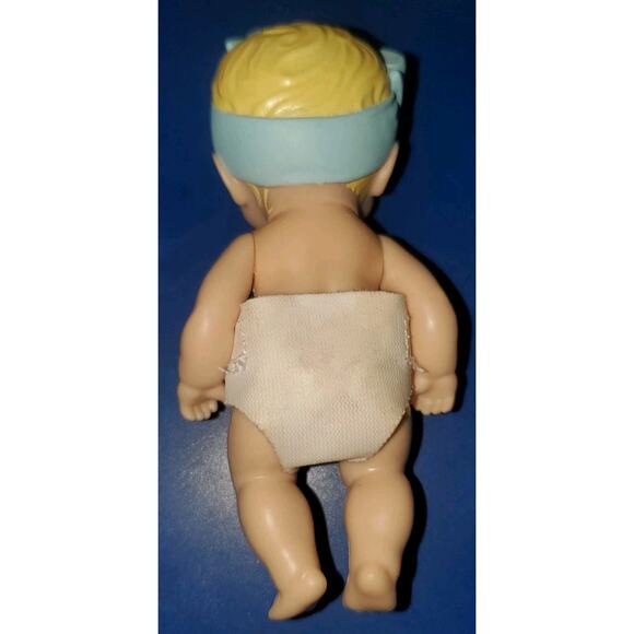 4 Inch Zapf Creations Baby Surprise Blue Bow Purple Eyes Diaper Collectible - Picture 4 of 8